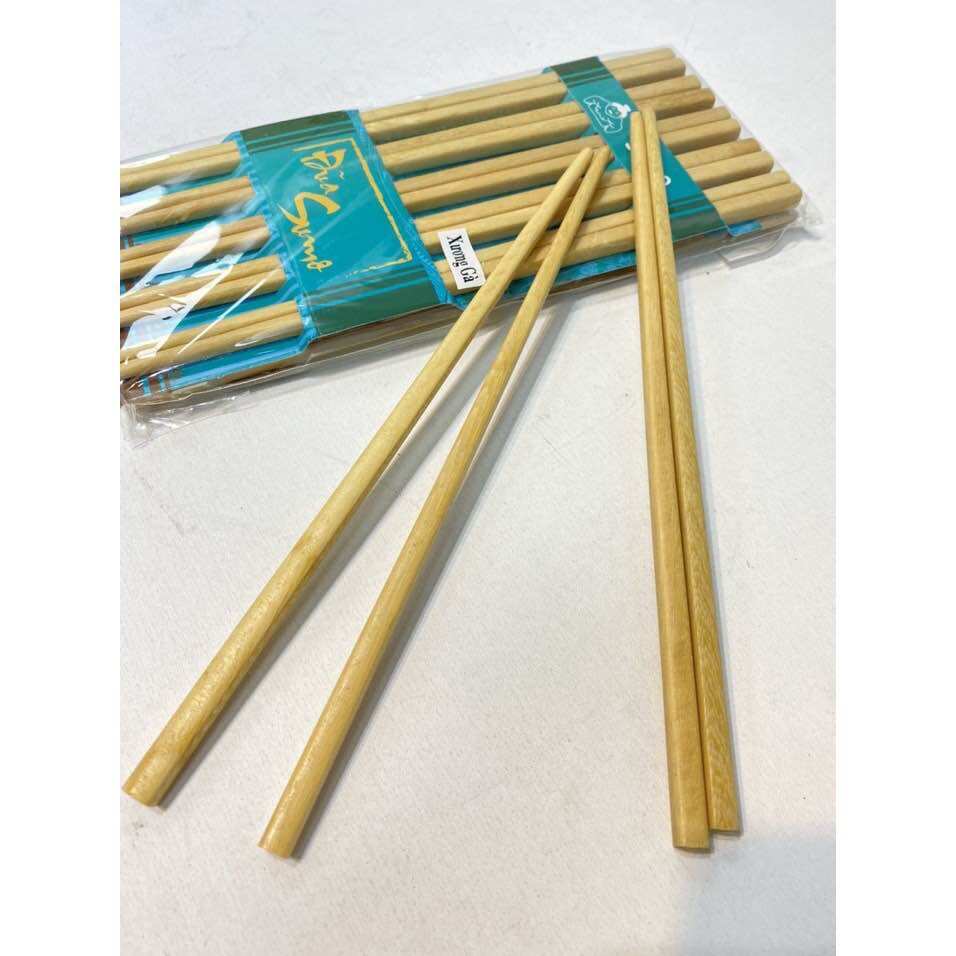 🔥 Set 10 Đôi Đũa Gỗ Ăn Cơm (dài 25cm, có 2 Mẫu)