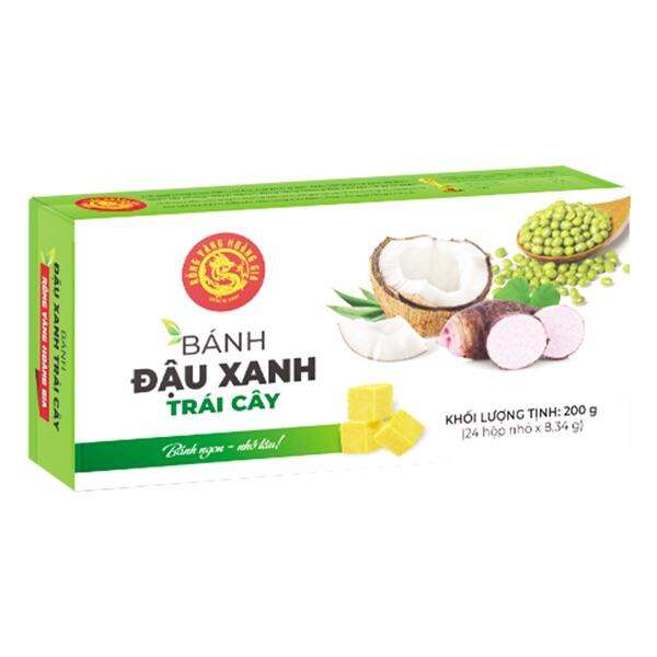 Bánh Đậu Xanh Rồng Vàng Hoàng Gia Hương Trái Cây Hộp 200G