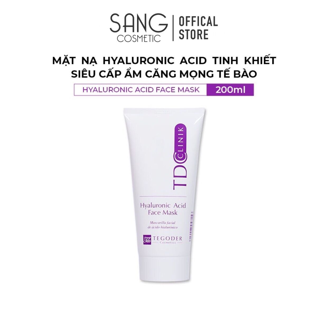 Mặt nạ HA Hyaluronic Acid tinh khiết siêu cấp ẩm căng mọng tế bào Tegoder Hyaluronic Acid face mask 200 ml mã 6156