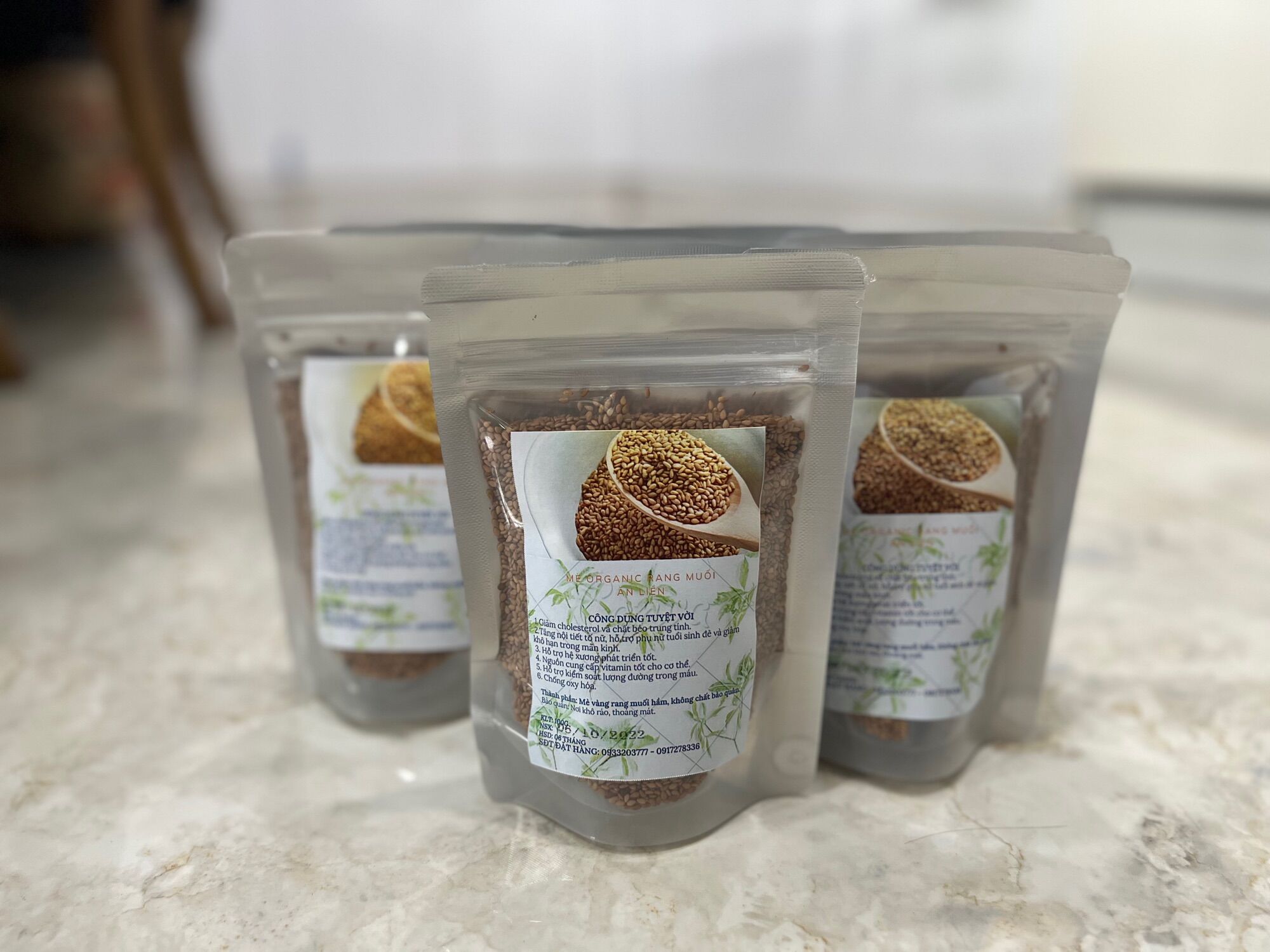 Mè vàng rang muối ăn liền túi zip 100g