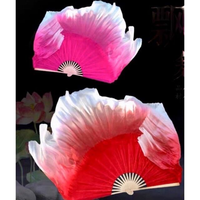 Quạt xếp lụa loang màu