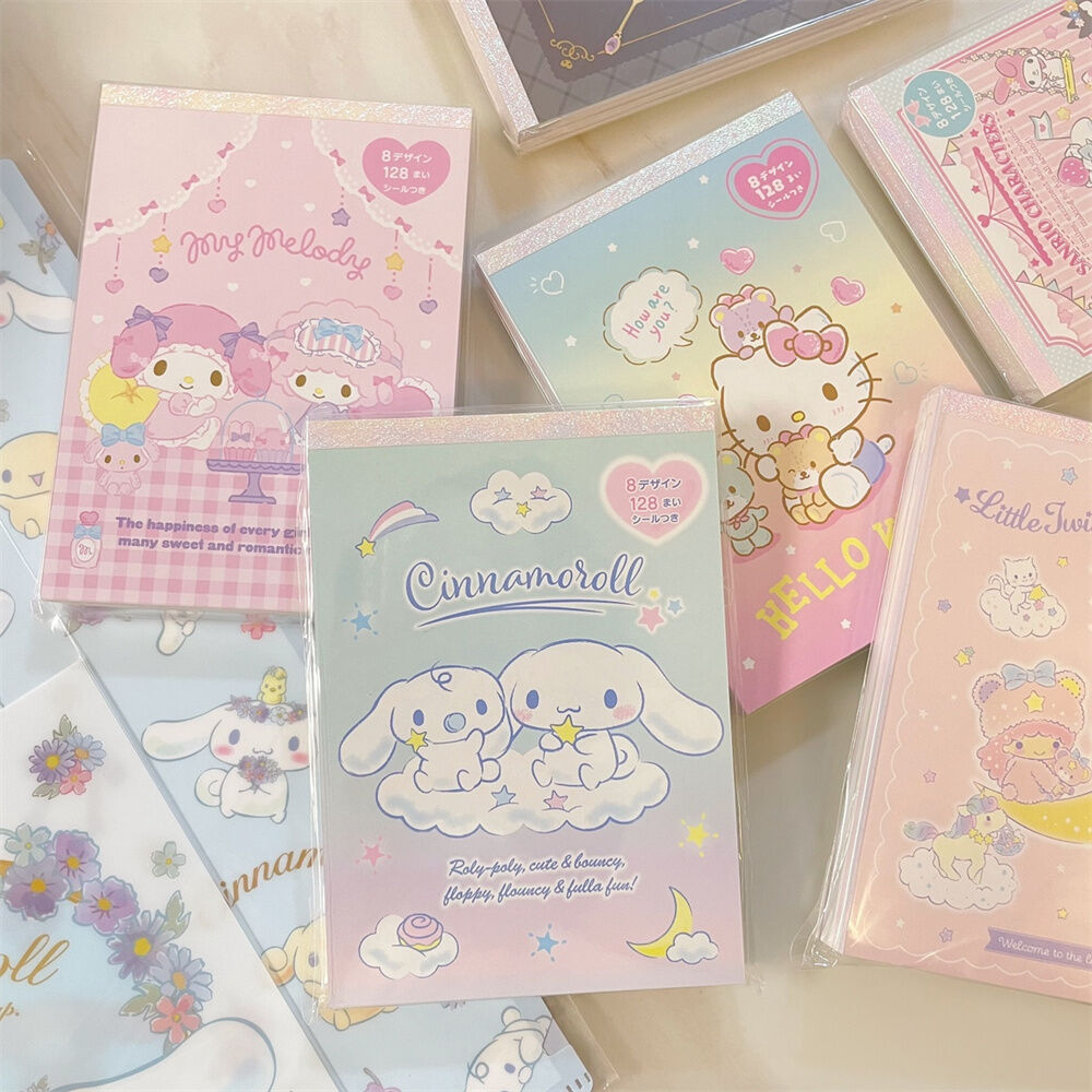 Sanrio Miếng Dán Sách Giai Điệu Dễ Thương Cinnamoroll Kitty Hoạt Hình Ghi Nhớ Giấy Ghi Chú Và Miếng 