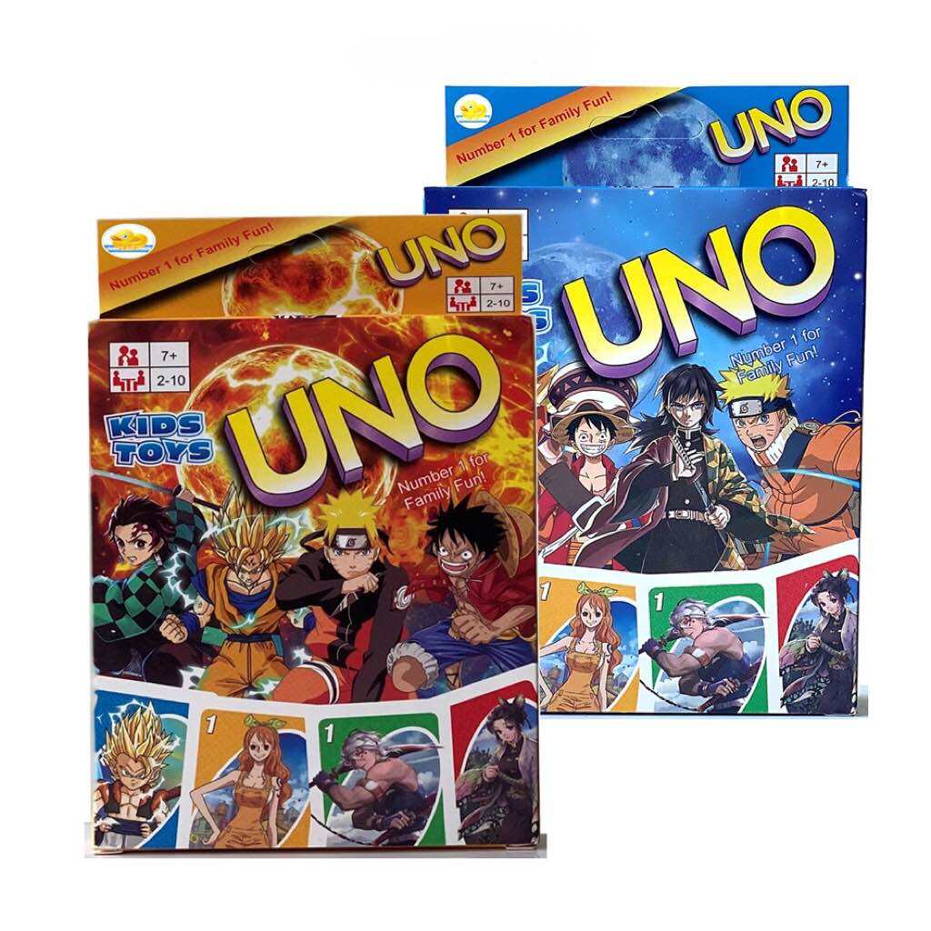 Bài UNO Kids Toys Anime One Piece Demon Slayer Dragon Ball Naruto 108 lá meme giá rẻ boardgame chiến