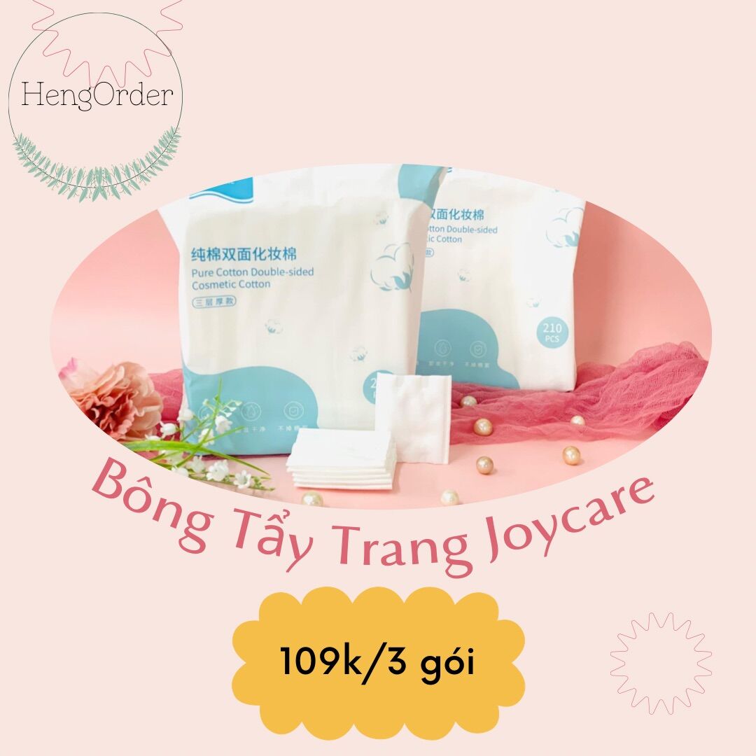 Bông tẩy trang joycare set 3 gói 210 miếng