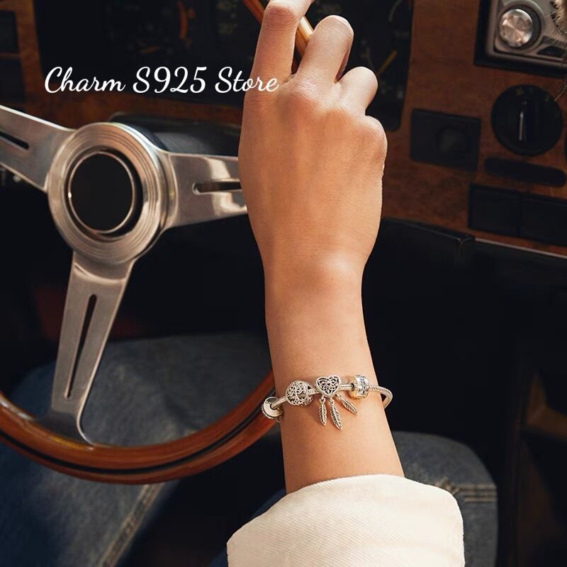 CHARM PAN ALE TIM 3 LÁ BẠC S925 HÀNG CAO CẤP