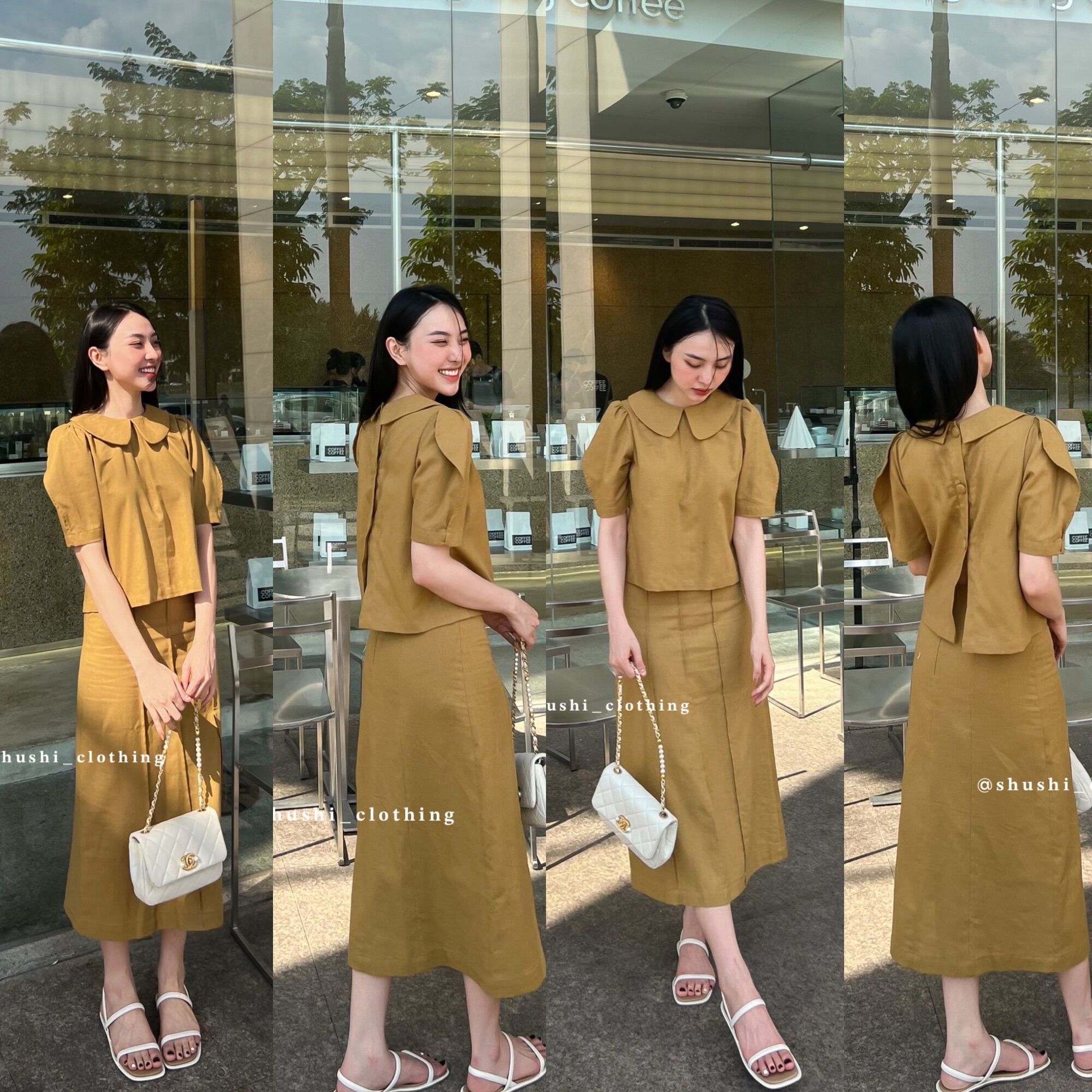 Chalin Set - Set Linen Cổ Sen ( ảnh chính chủ )