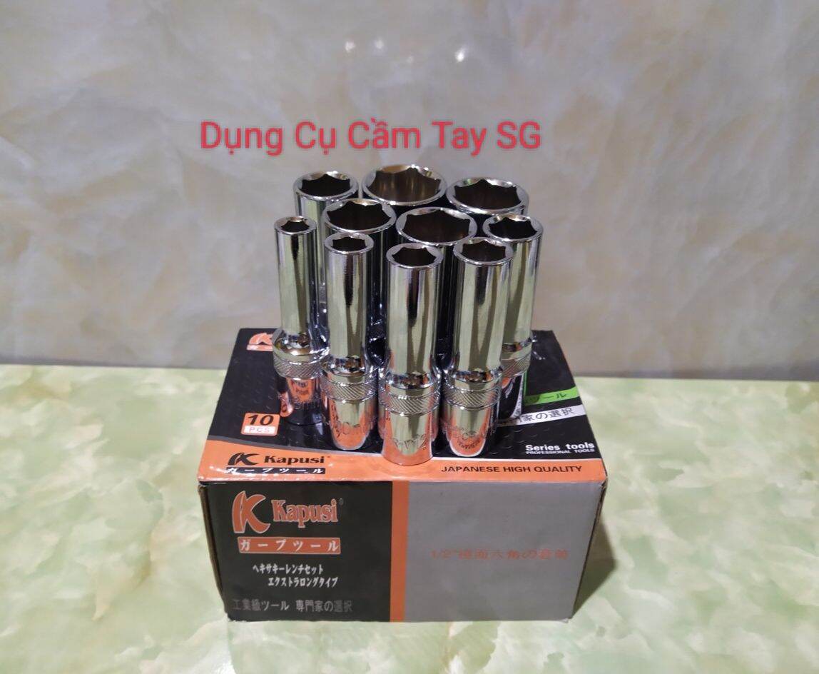 Bộ 10 đầu tuýp 1/2 cao cấp Kapusi Nhật Bản 8.10.12.13.14.17.19.21.22.24