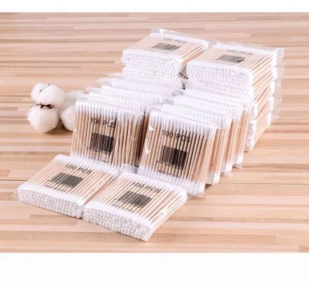 Bịch tăm bông 100 que thân gỗ vệ sinh, an toàn - Hàng nội địa Trung