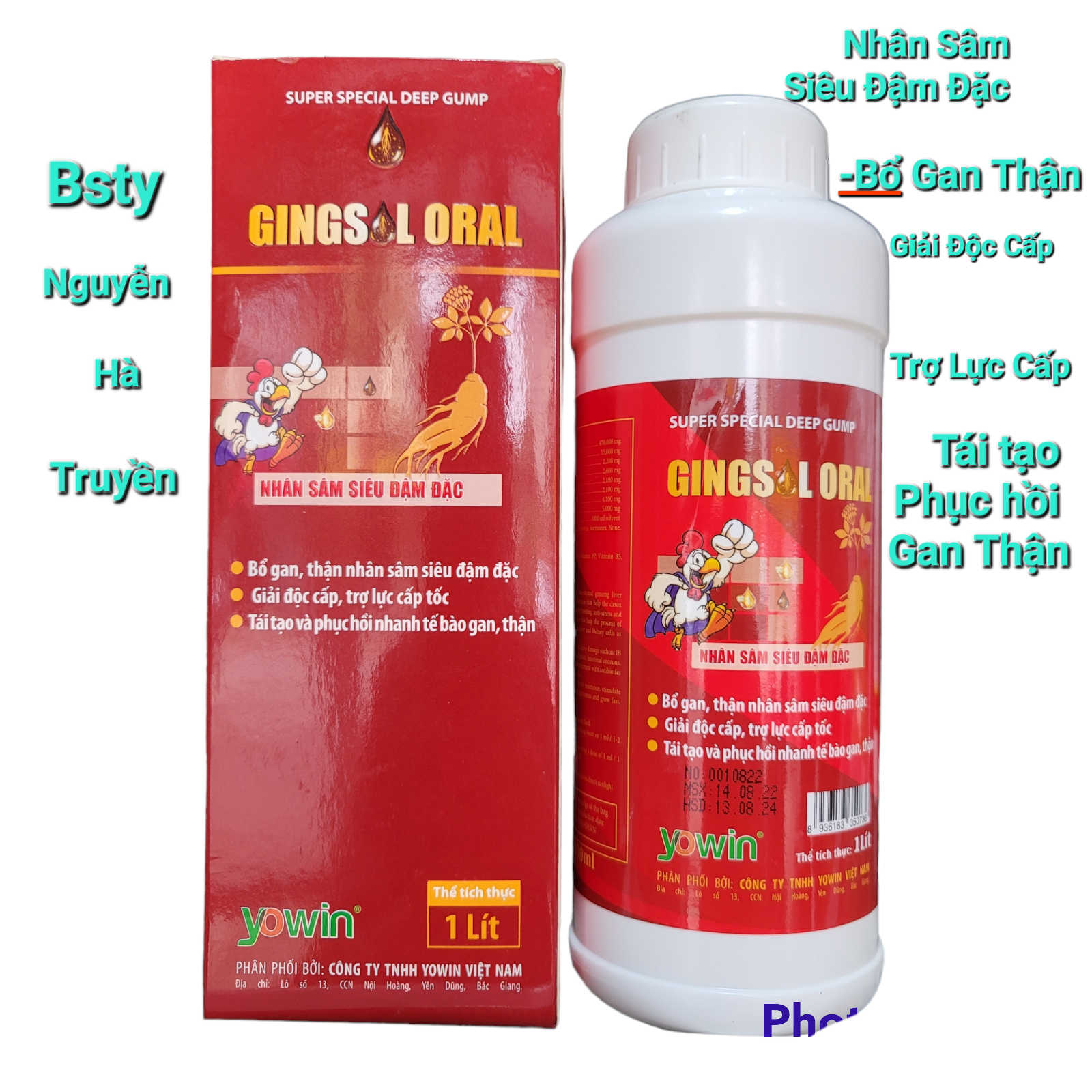 Chai gingsoloral 1lit nhân sâm siêu đậm đặc, bổ gan thận thú cưng
