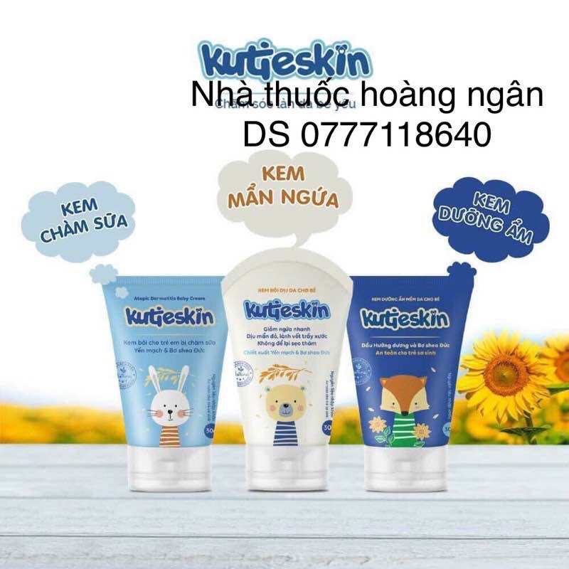 Bộ sản phẩm KUTIESKIN cho bé dưỡng ẩm chàm sữa ngứa, hăm kutiskin,