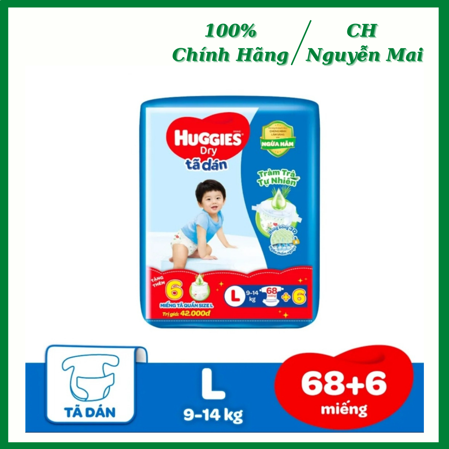 Tã dán huggies l68 - bao bì thay đổi theo từng đợt nhập hàng