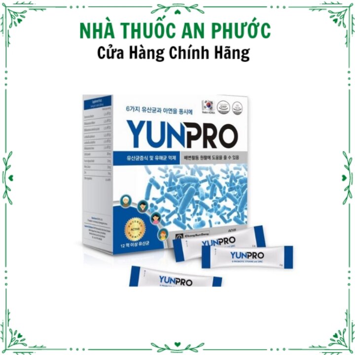 Men vi sinh yunpro dhg hộp 20 gói