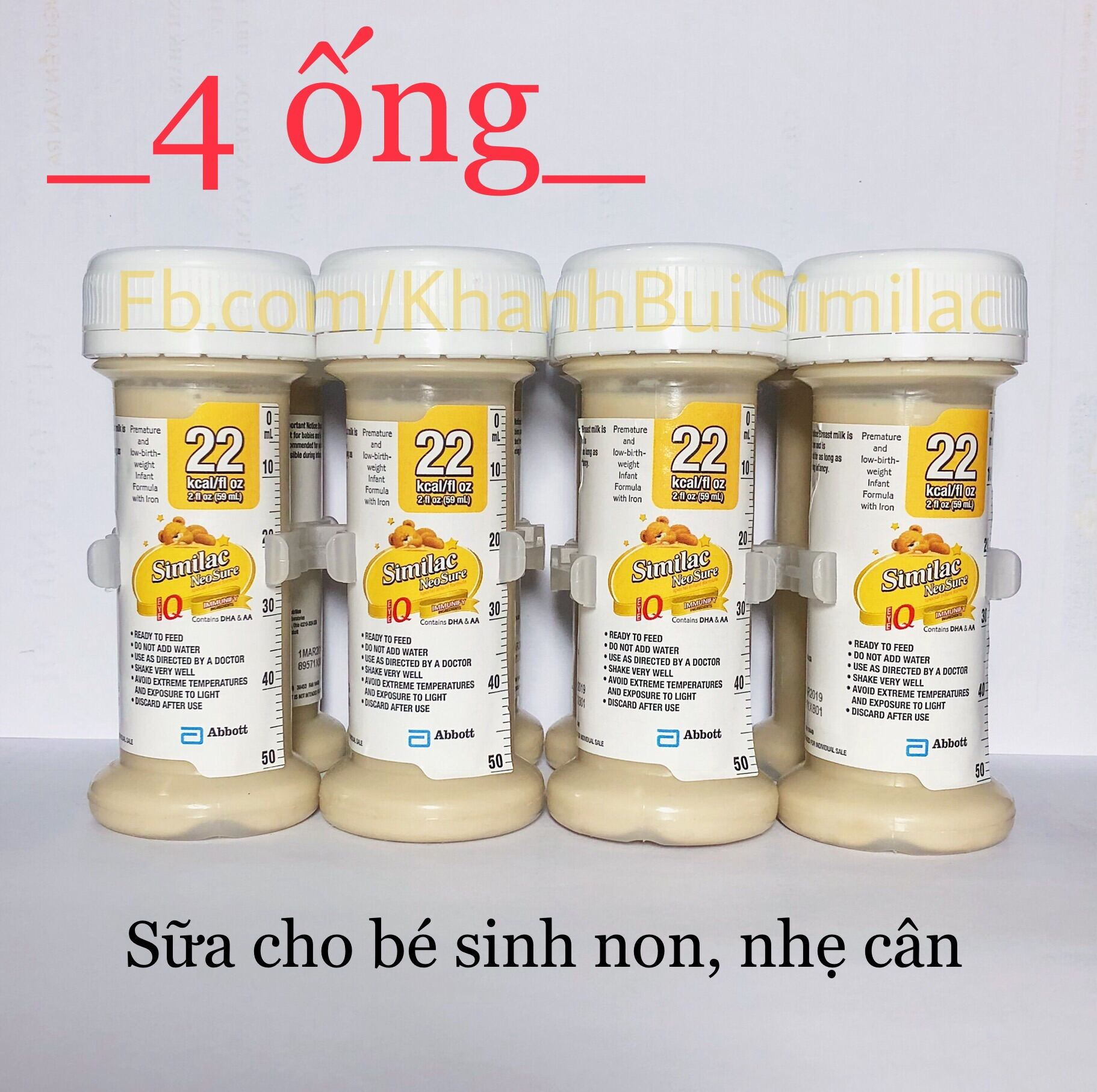 48 ống Sữa nước Similac Neosure 59ml 22 kcal fl oz cho trẻ sinh non, nhẹ