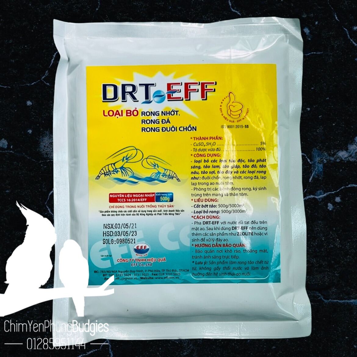 DRT-EFF loại bỏ rong nhớt, rong đá, rong đuôi chồn, tảo độc trong ao tôm.