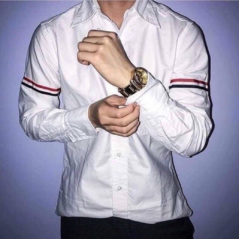 Áo sơ mi Thom Brown cao cấp trắng viền 2 tay