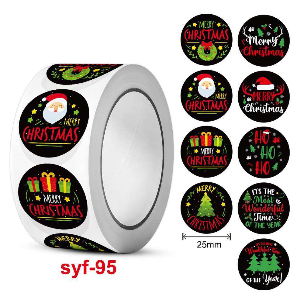 Cuộn sticker 500h dán mẫu Halloween, Noel độc đáo