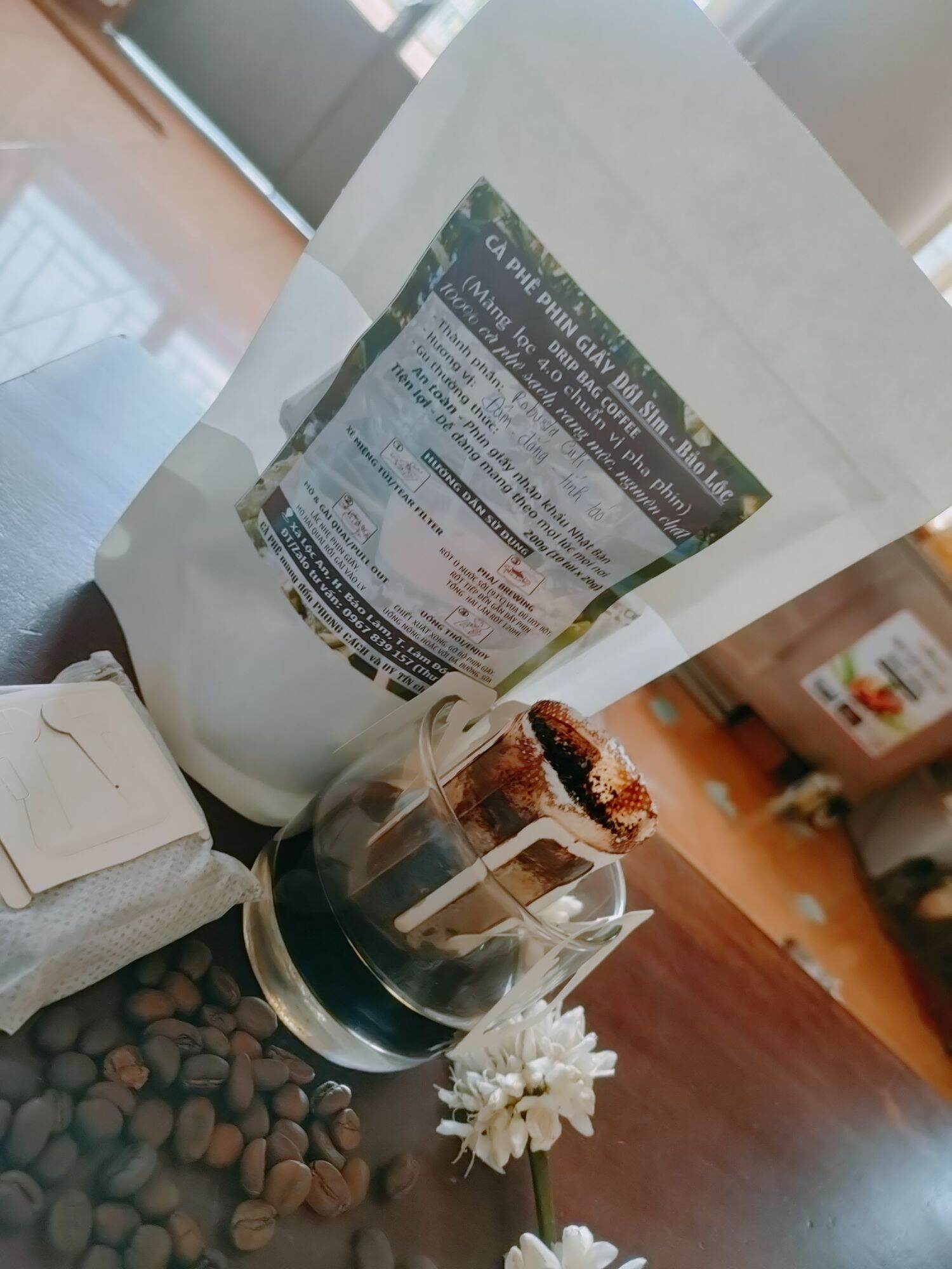 Cà phê Túi lọc phin giấy Robusta Culi 100% mộc nguyên chất (200gram/10 túi lọc)