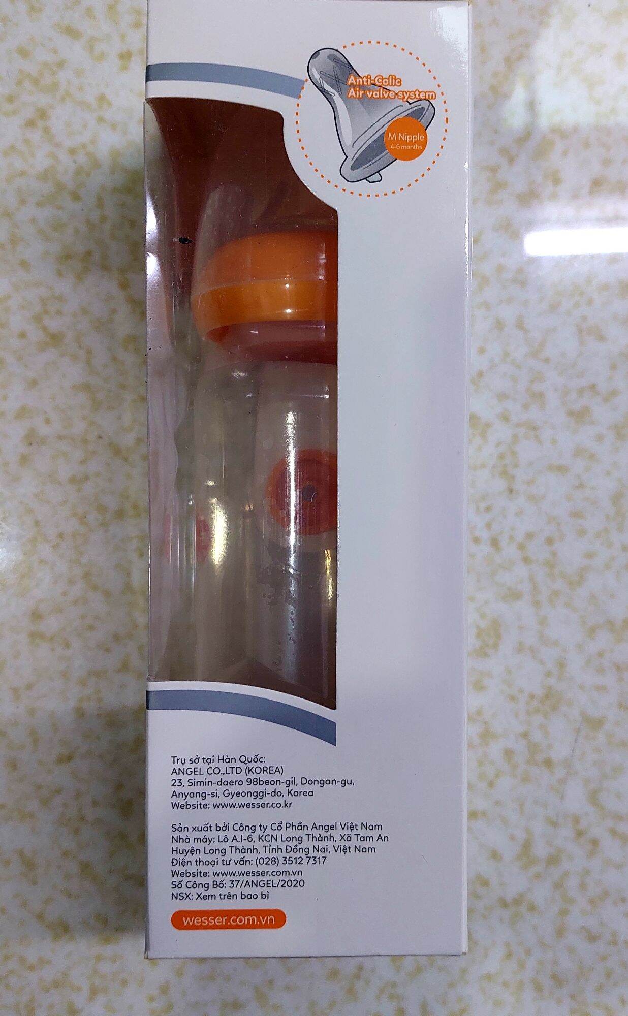 Bình sữa Wesser màu trắng 250ml(mẫu mới)
