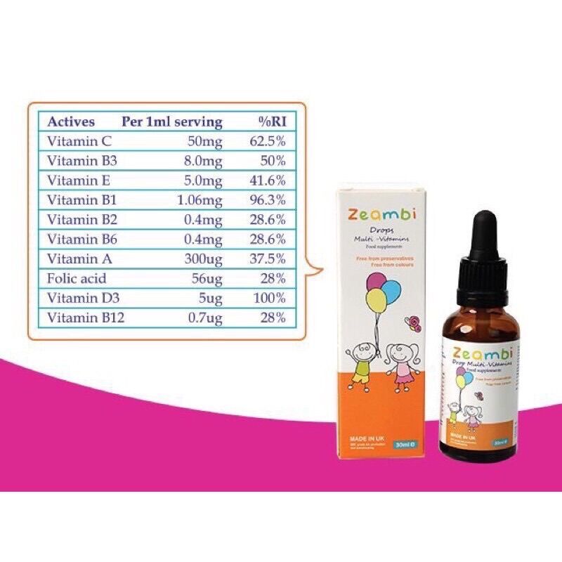 Vitamin Zeambi 30ml cho bé Từ Anh Quốc
