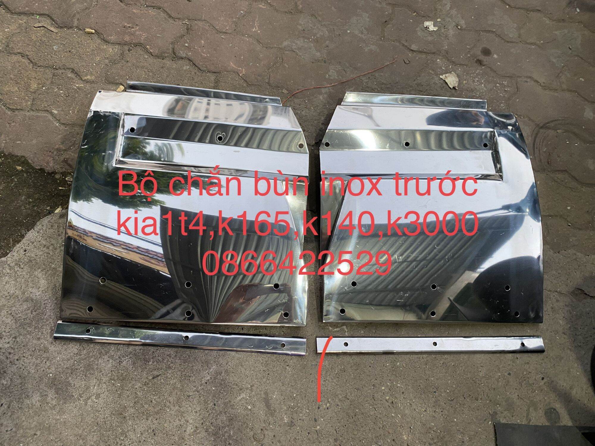 Đôi chắn bùn inox trước kia 1t4- k165- k3000 K140 kèm cao su hoặc ko loại đẹp