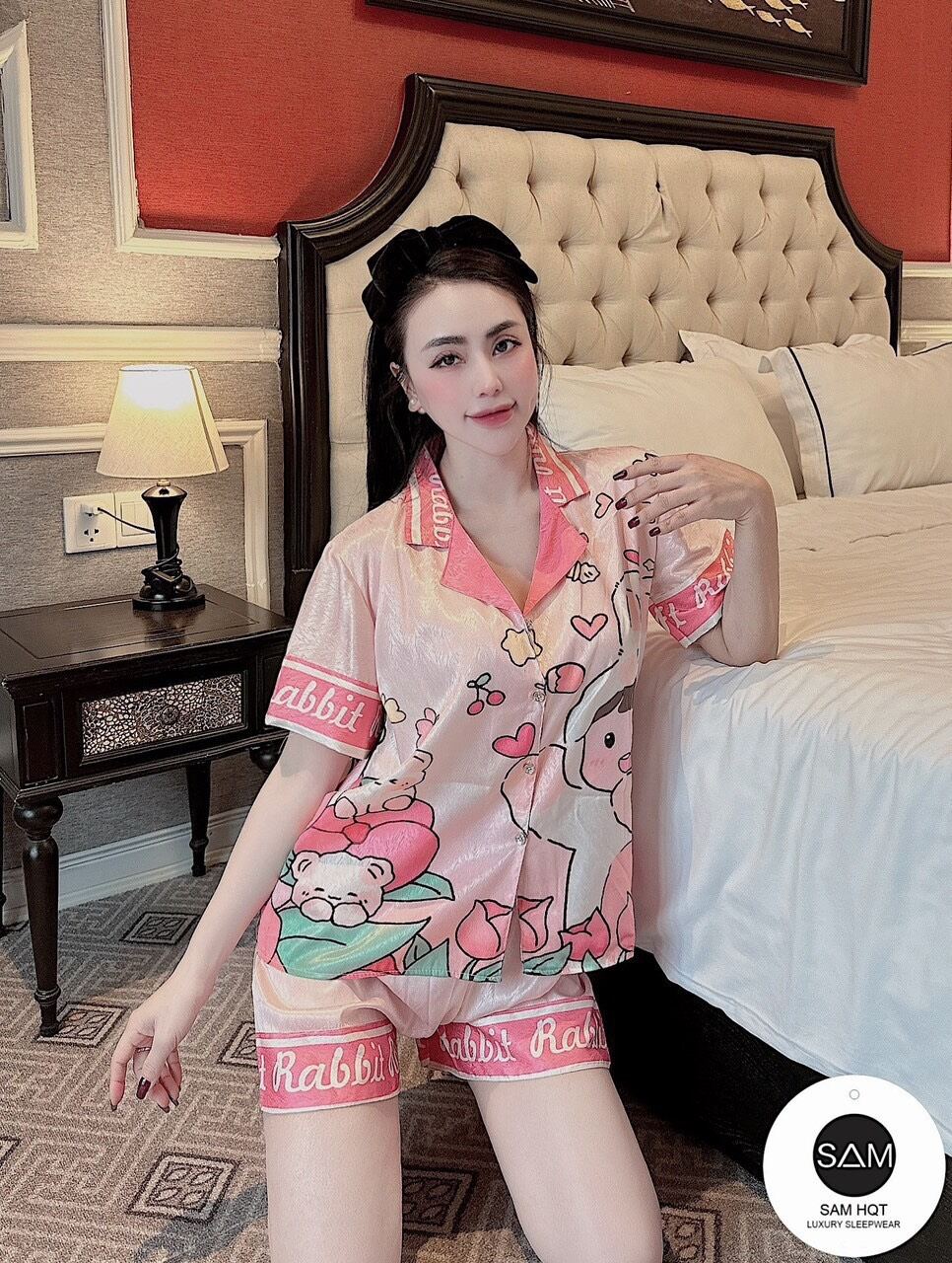 Bộ đùi mặc nhà chất lụa satin cao cấp big size dưới 60 ký