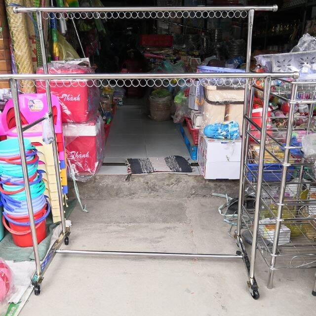 Sào phơi 2 tầng có khoen bánh xe tốt