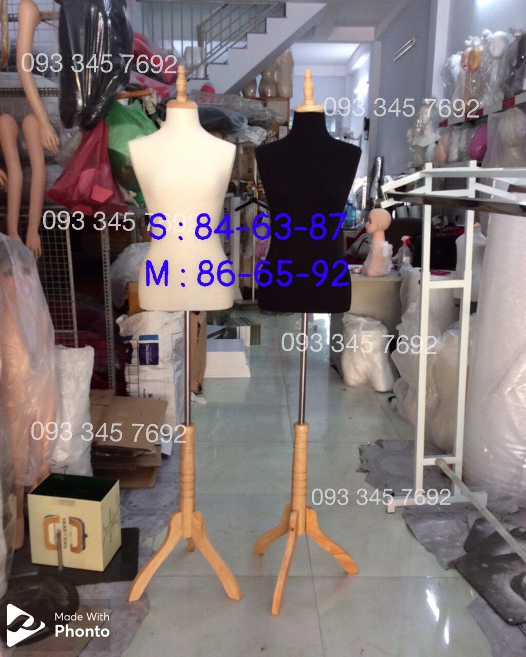 Combo manocanh nam nữ chân gỗ