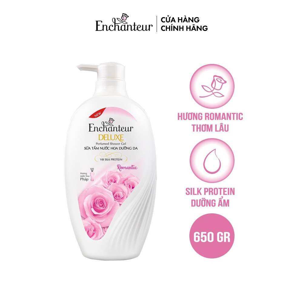 Sữa Tắm Nước Hoa Dưỡng Da romatic Enchanteur 650Gr hồng