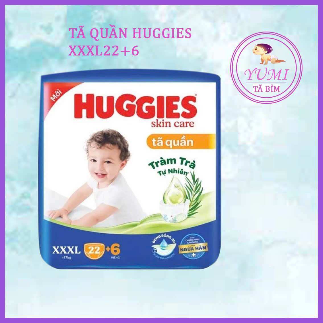 [TÃ QUẦN SIZE LỚN] HUGGIES SKINCARE XXXL22+4 Cho Bé