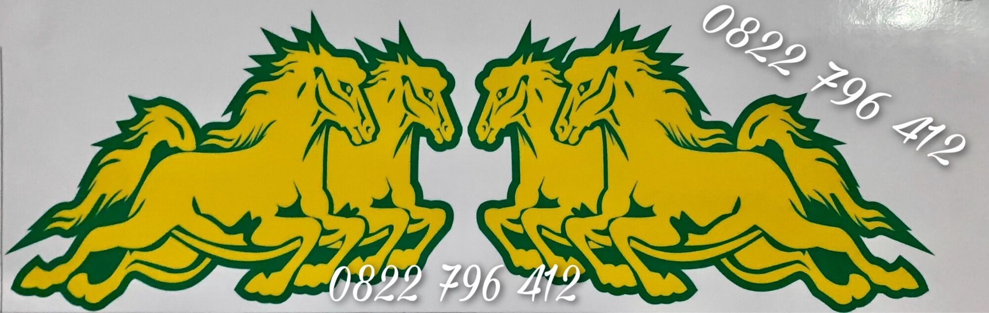 Tem song mã dán xe tải ,tem ngựa dán xe tải , dán được tất cả các màu xe