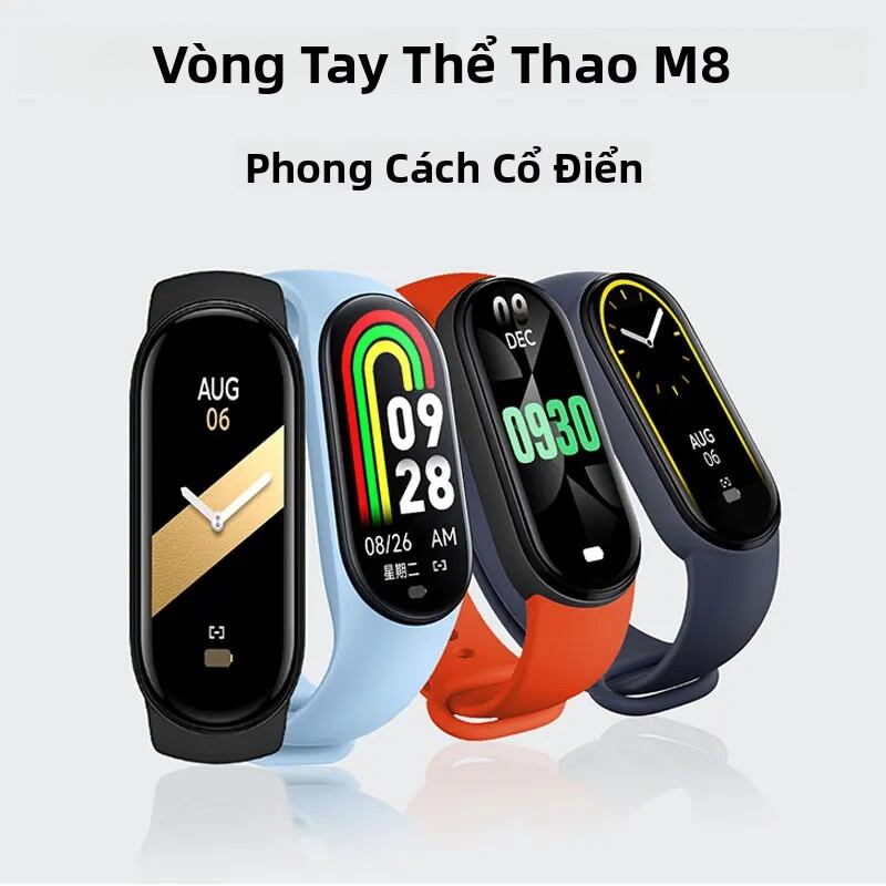 Đồng Hồ Thông Minh Thể Thao, Thiết Bị Theo Dõi Sức Khỏe Với Chức Năng Điều Khiển Nhạc, Theo Dõi Calo, Hỗ Trợ Bluetooth M8, Nhắc Nhở Tin Nhắn, Màn Hình Tròn, Tương Thích Android & iOS