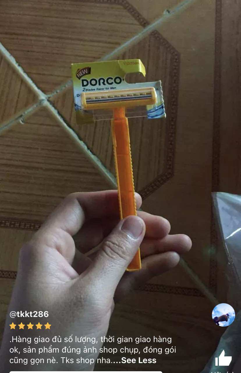 🍭Set 12 Cây Cạo Râu Dorco Vàng 2 Lưỡi, Bén