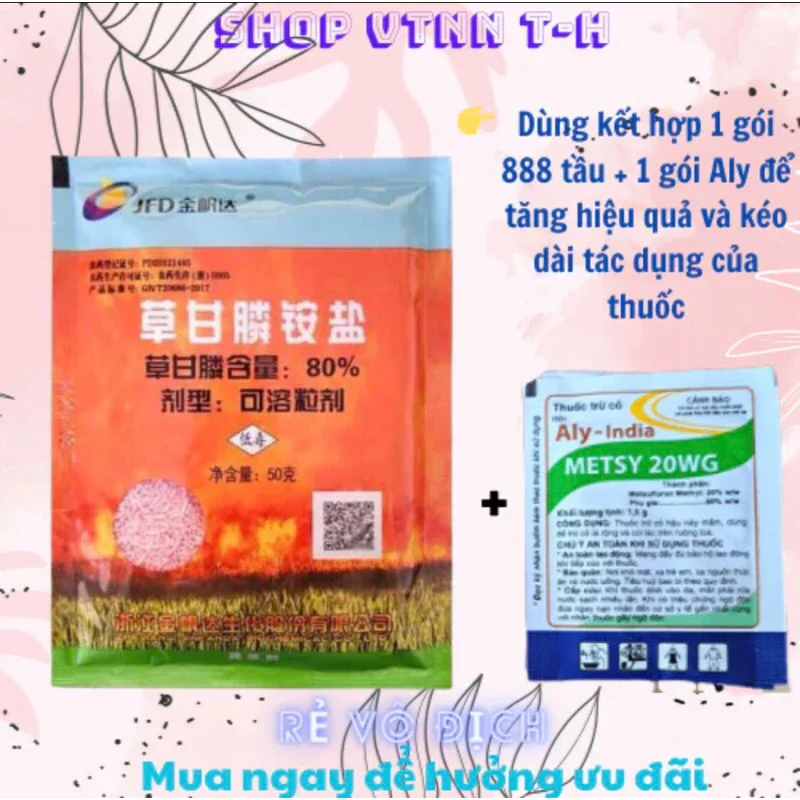 Thuốc diệt cỏ aly 200wg.. +888 biomạnh hơn cỏ cháy2.4d.gói3.5g
