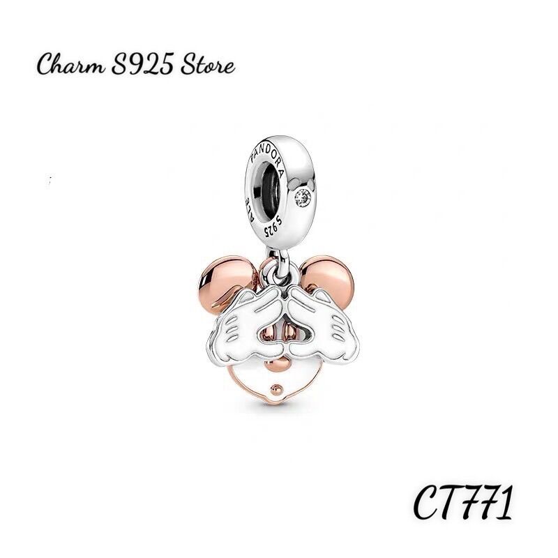 Charm pan ale treo mickey vàng hồng trắng bạc s925