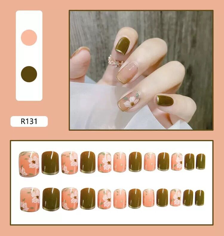 Set 24 móng tay giả có sẵn keo dán / bộ 24 móng giả