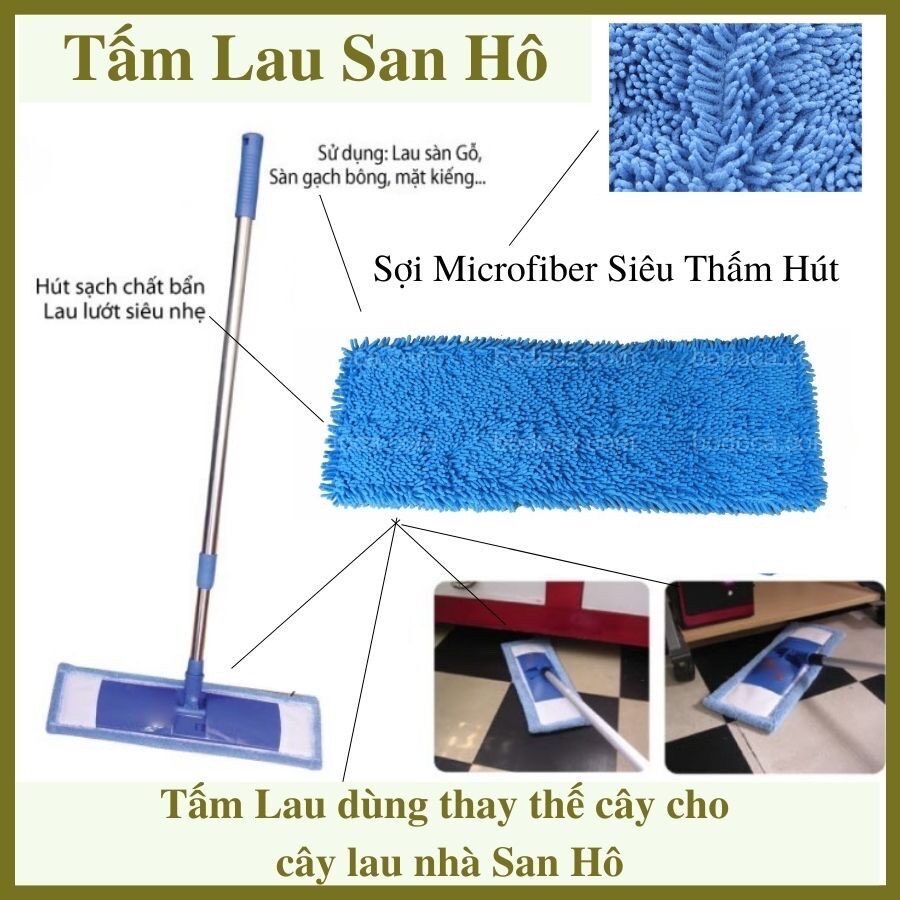 Cây lau nhà tấm lau san hô 60cm loại tốt có tăng giảm (T60 bẹ rỗng)