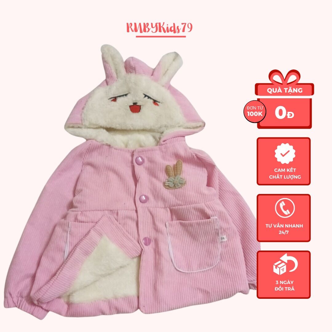 [Ảnh thật] Áo khoác thỏ lót lông cho bé gái siêu xinh từ 7-20kg