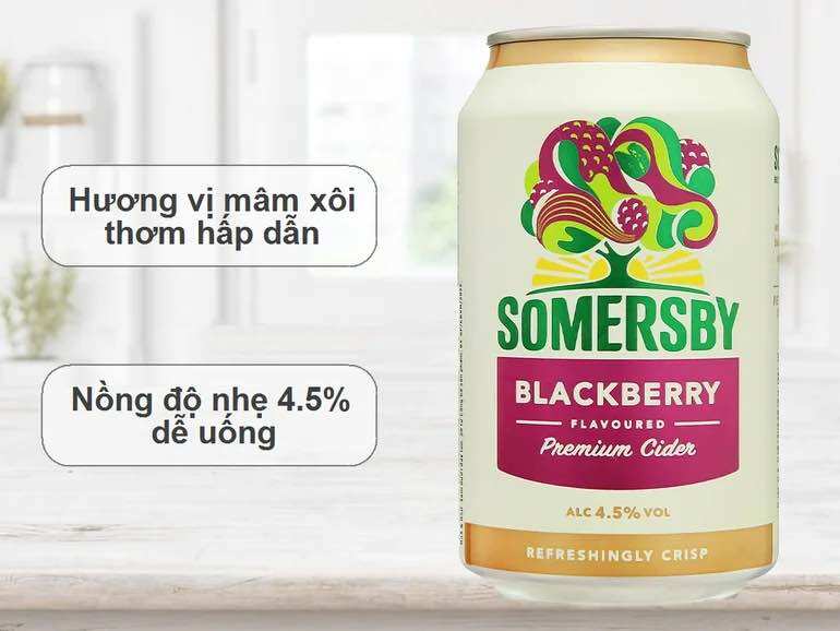 Thùng 12 lon Somersby Mâm xôi lên men (330mlx12 lon).