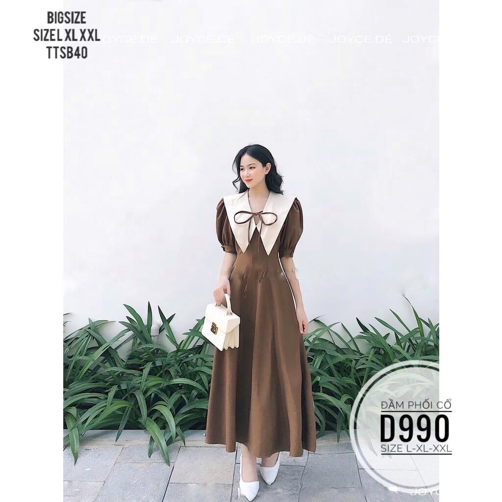 Bigsize 60- 90kg ĐẦM PHỐI CỔ TRẮNG
