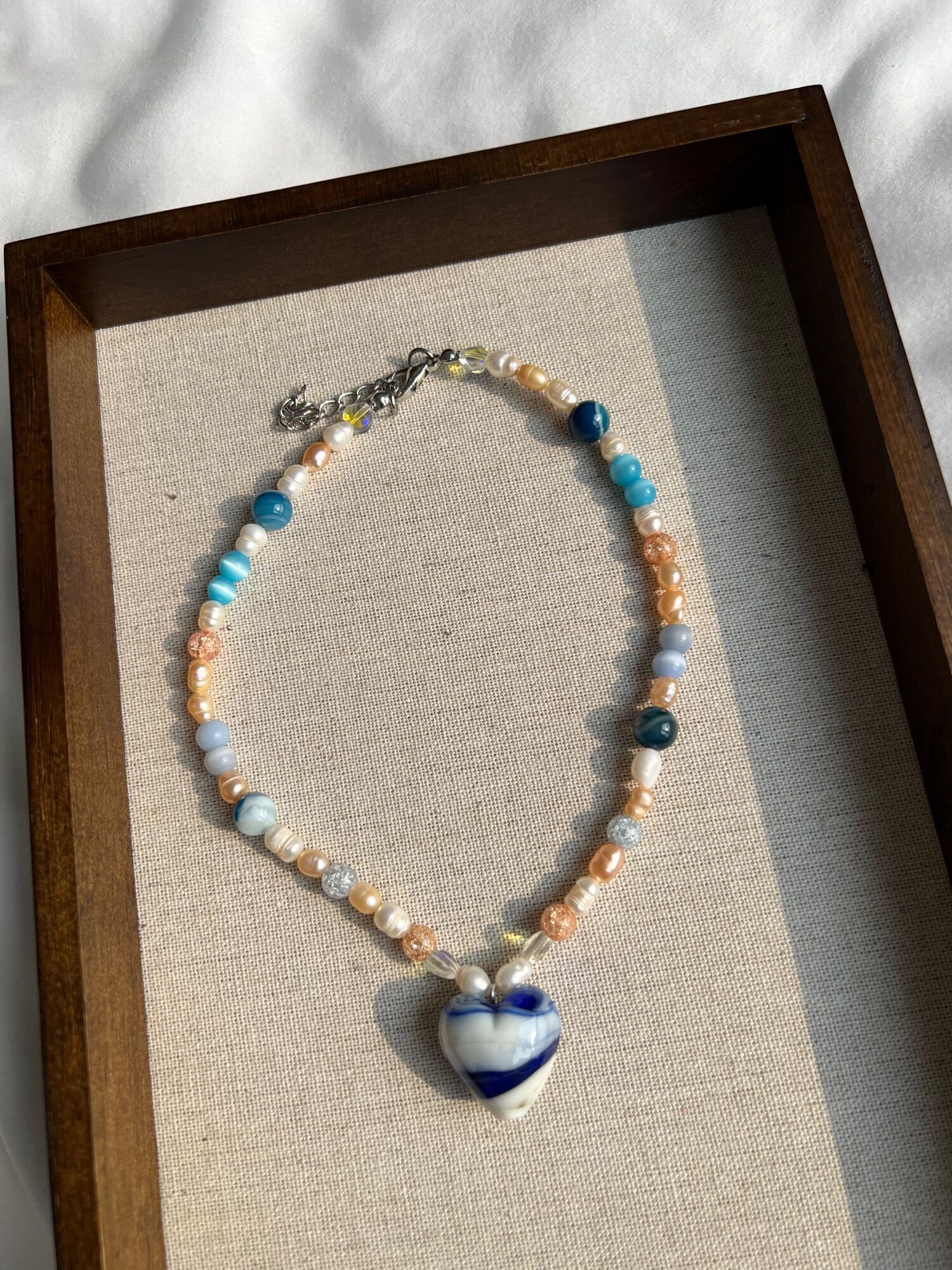 Stone heart necklace