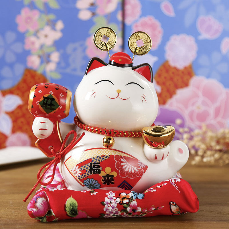 Mèo chiêu tài Nhật Bản gốm sứ cao cấp siêu xinh xắn kích cỡ 6inch