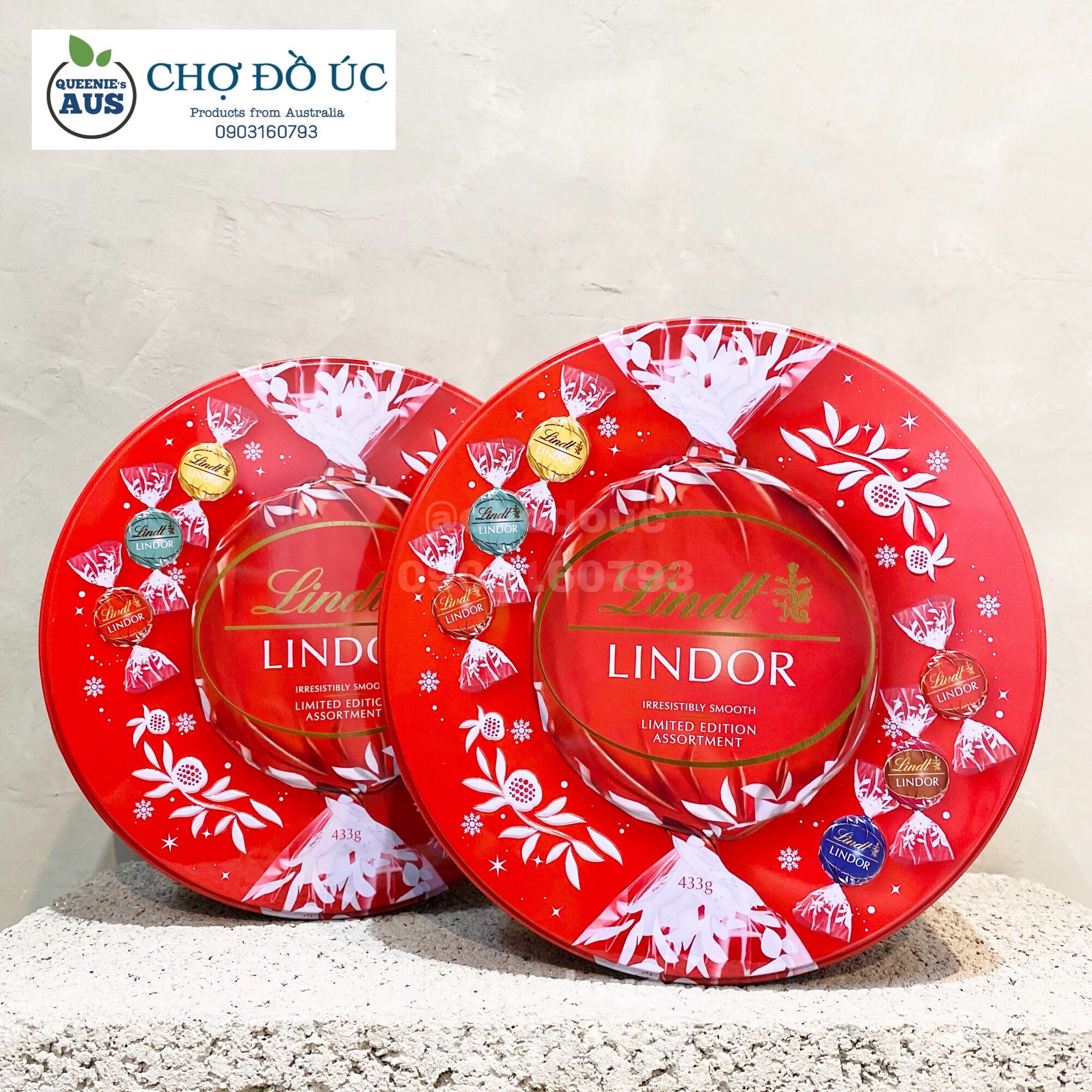 Chocolate LINDT Lindor Limited Edition Asortment hộp thiếc 433g - nhập Úc