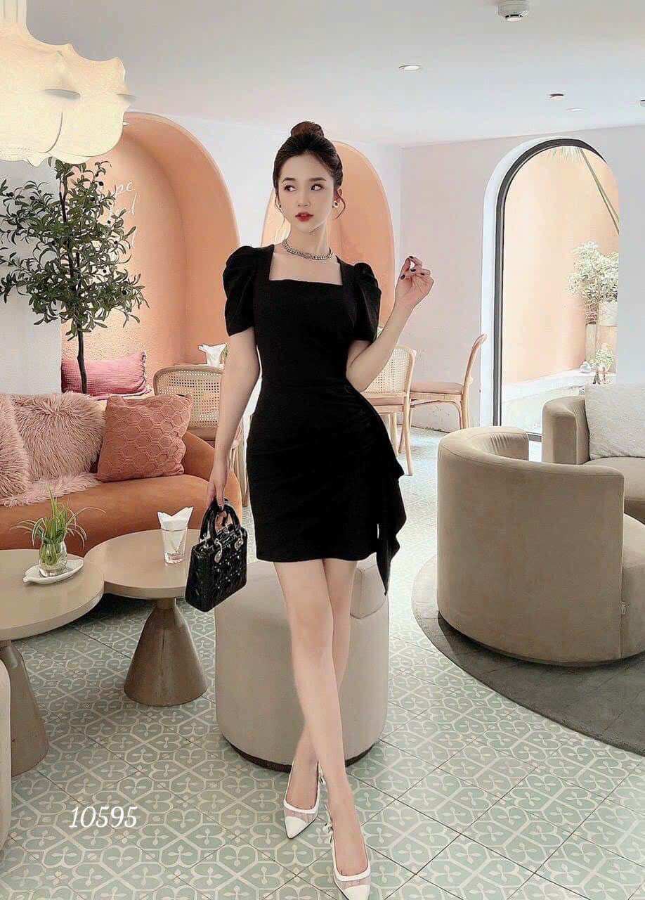 Đầm body cổ vuông siêu tôn dáng