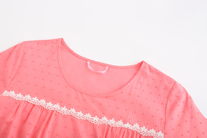 Váy Ngủ Cotton Nguyên Chất Thoải Mái SLOGGI Series Home Clothes HW00227 Áo Ngủ Cổ Tròn Tay Ngắn Mùa Hè Cho Nữ. 