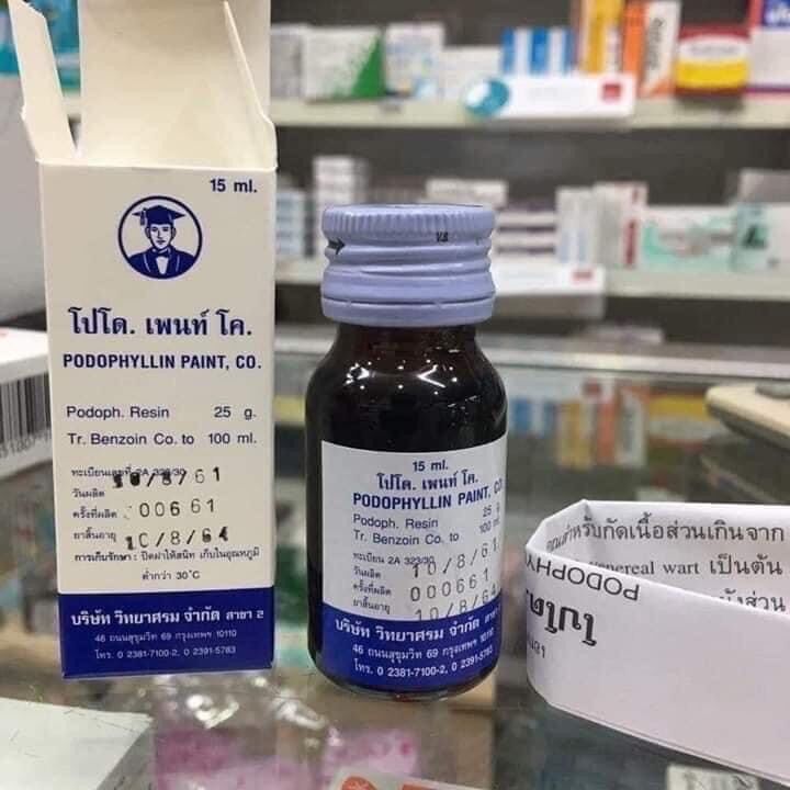 Chấm mụn cóc podophylin 15ml thái lan