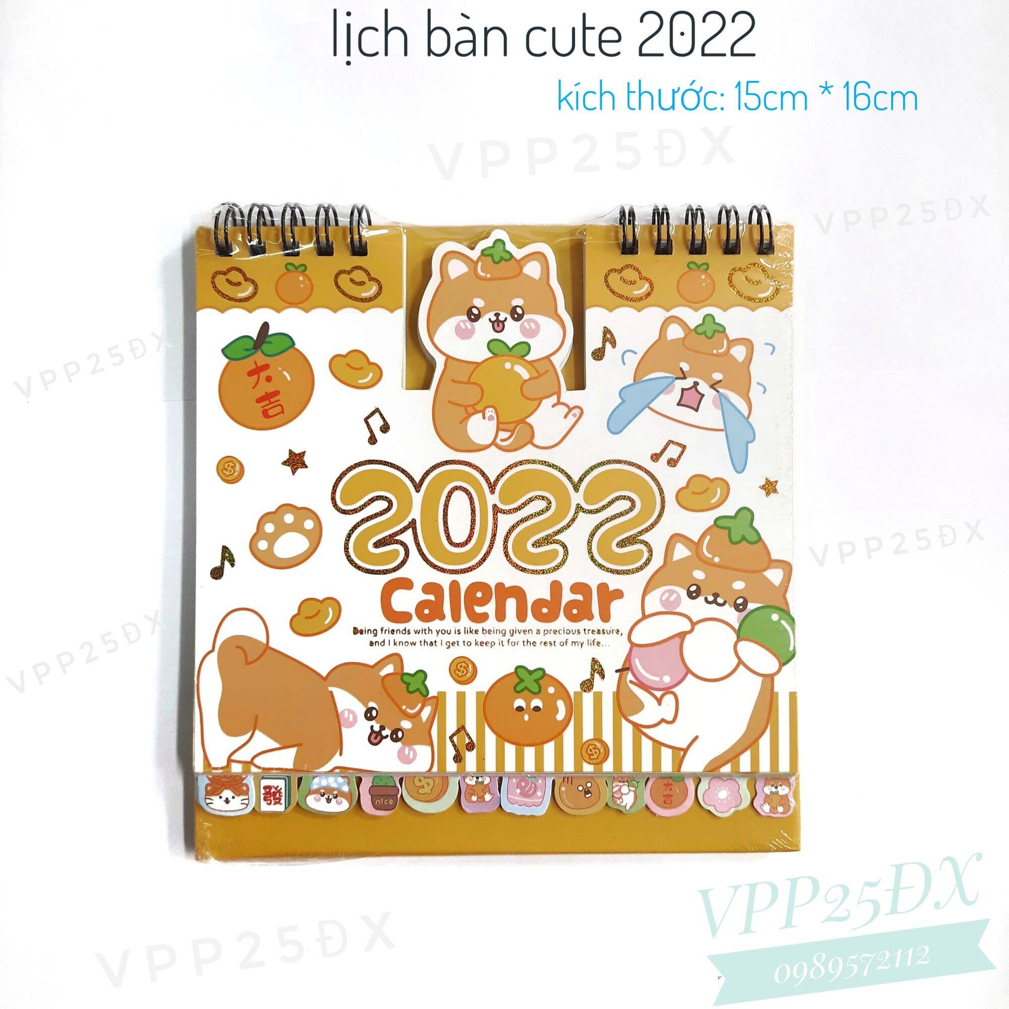 Lịch để bàn cute 2022. (15cm * 16cm).