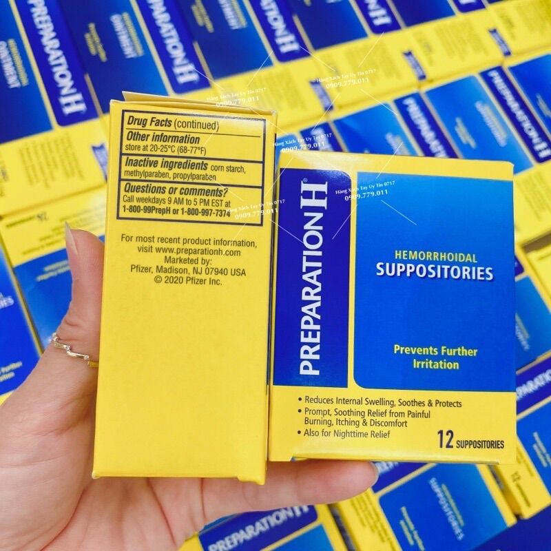 Viên trĩ Preparation H dạng đặt 12 viên Mỹ [Chỉ bán hàng chuẩn không qua trung gian]
