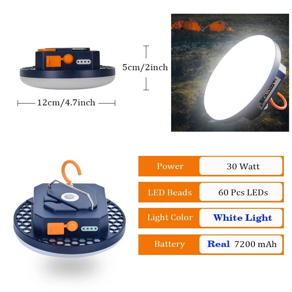 Có thể sạc lại ánh sáng mạnh mẽ cắm trại đèn lồng với nam châm ánh sáng mạnh mẽ xách tay Đèn pin Led Lều đèn làm việc sửa chữa chiếu sáng