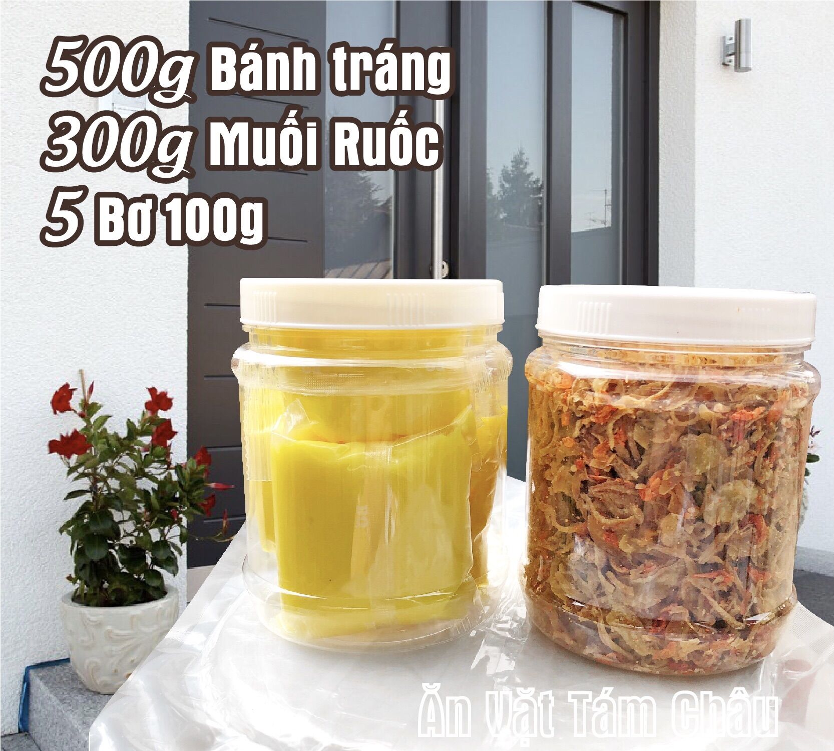 Combo bánh tráng phơi sương BỰ 500G bơ 300g muối ruốc hành phi.Tổng 1,3kg
