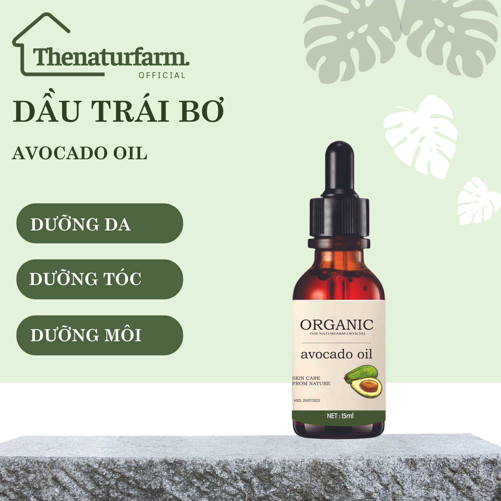 [HCM]15ML Dầu trái bơ nguyên chất ( Avocado Oil ) tinh chất bơ dưỡng da